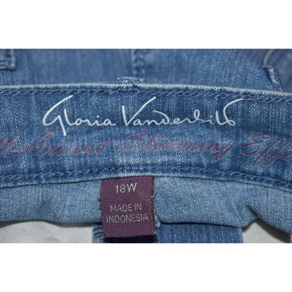 Gloria Vanderbilt Jeans Capri 18W All Around Slimming Effect Embroidered Stretch - Picture 5 of 16